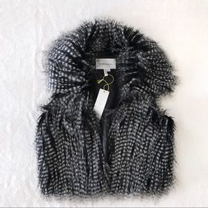 NWT BCBGeneration Black & White Faux Fur Vest
